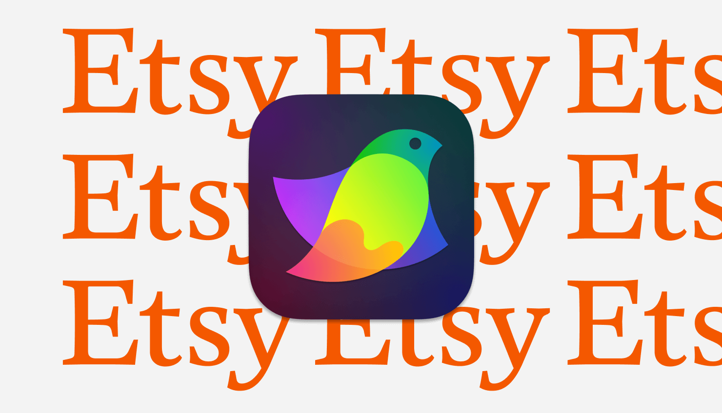 The image with Etsy written all over and the Amadine app icon in the middle.