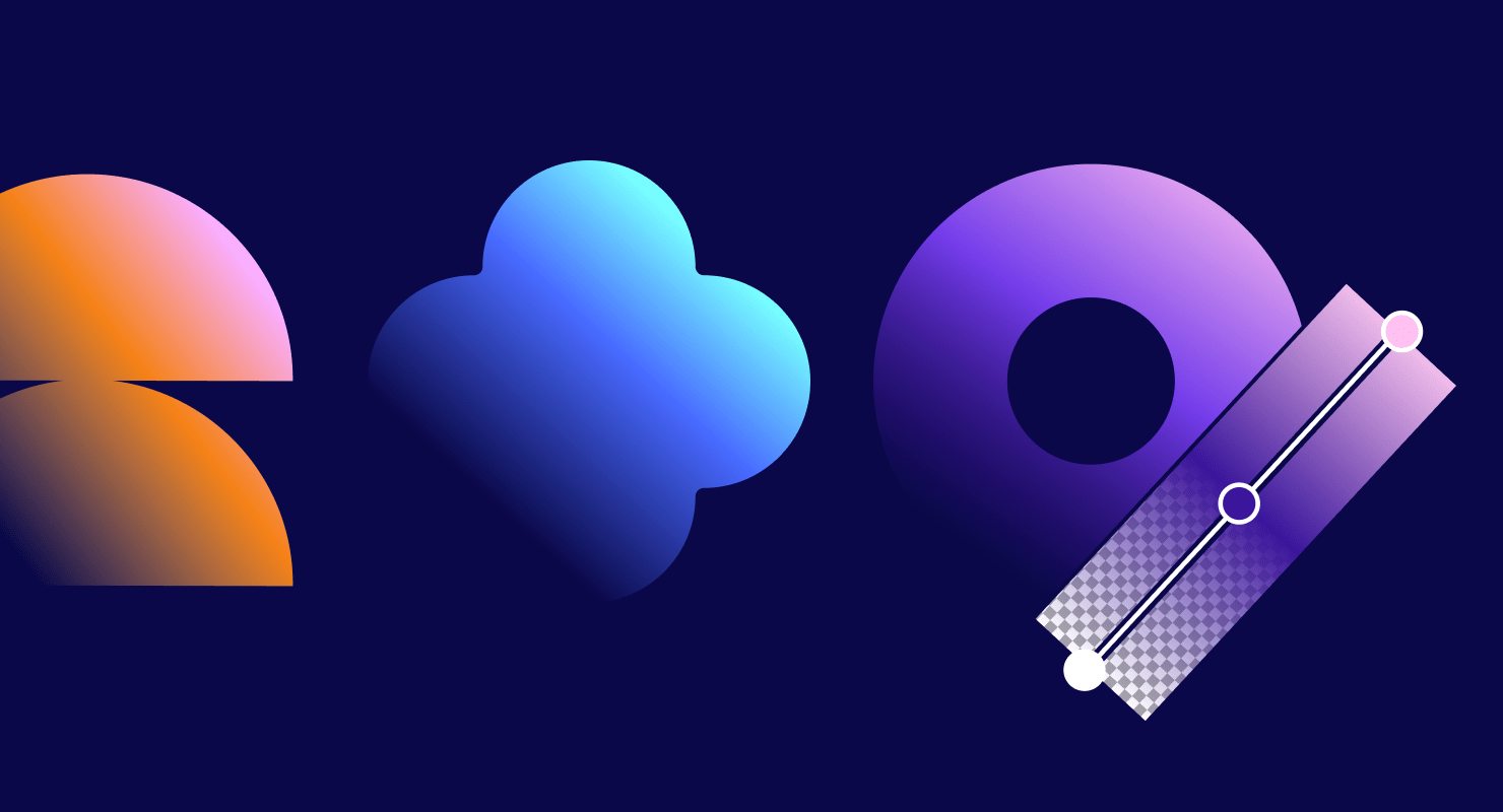 The use of opacity parameter with gradients in the Amadine app.