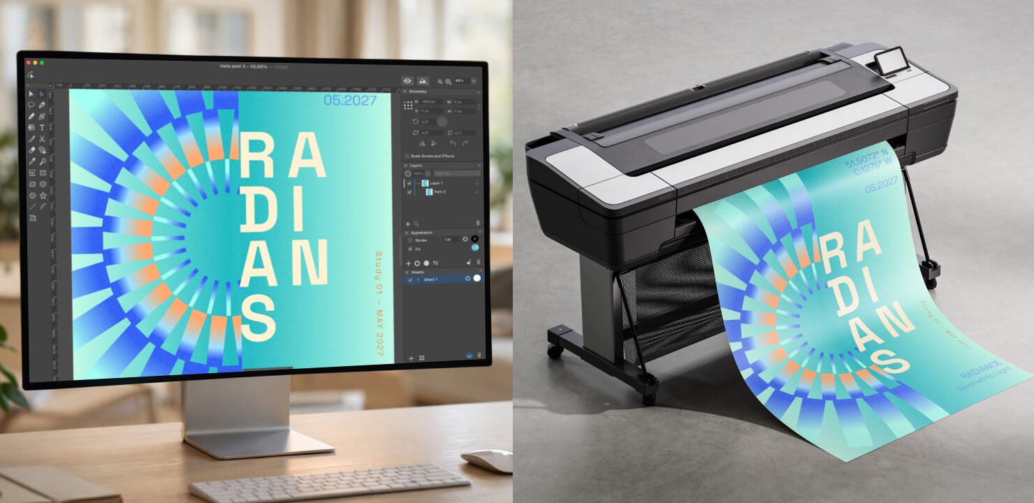 Accurate colors on the screens and in print.