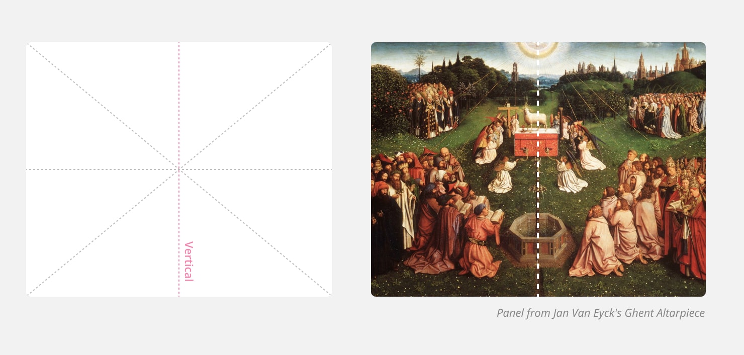 Ein Beispiel für eine vertikal symmetrische Komposition.