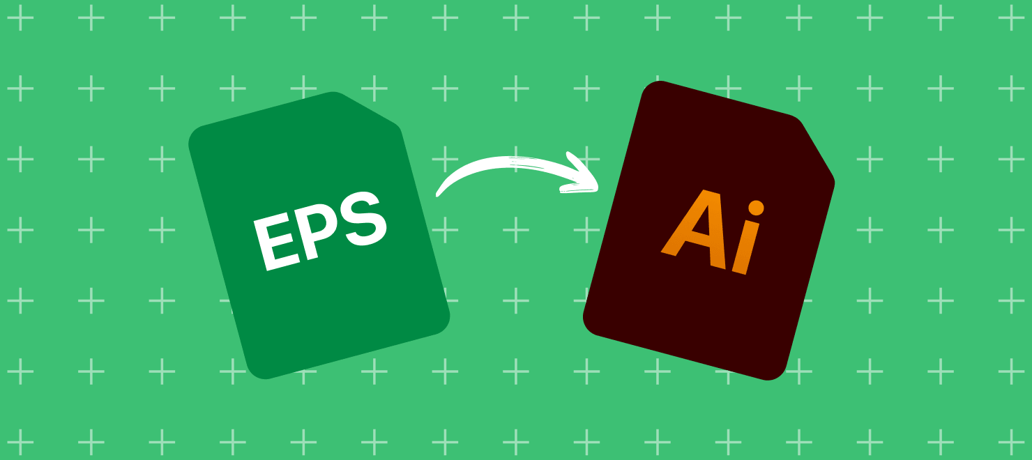 Illustration demonstrating converting an EPS file into an Adobe Illustrator one.