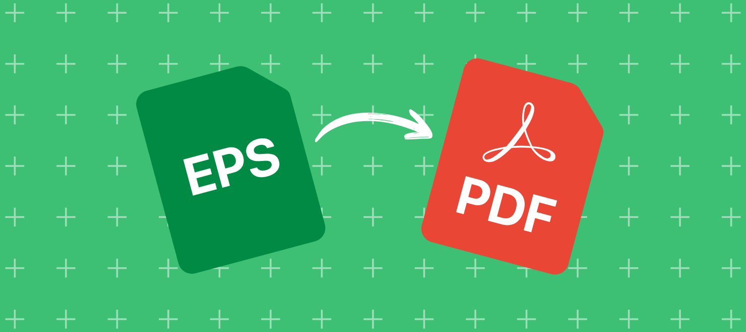 Illustration demonstrating converting an EPS file into a PDF one.