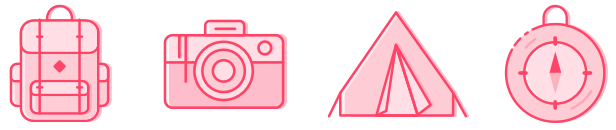Example of flat icons created in the Amadine app