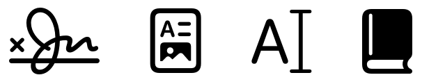 Example of glyph icons created in the Amadine app