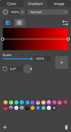 The Color Panel with the default gradient