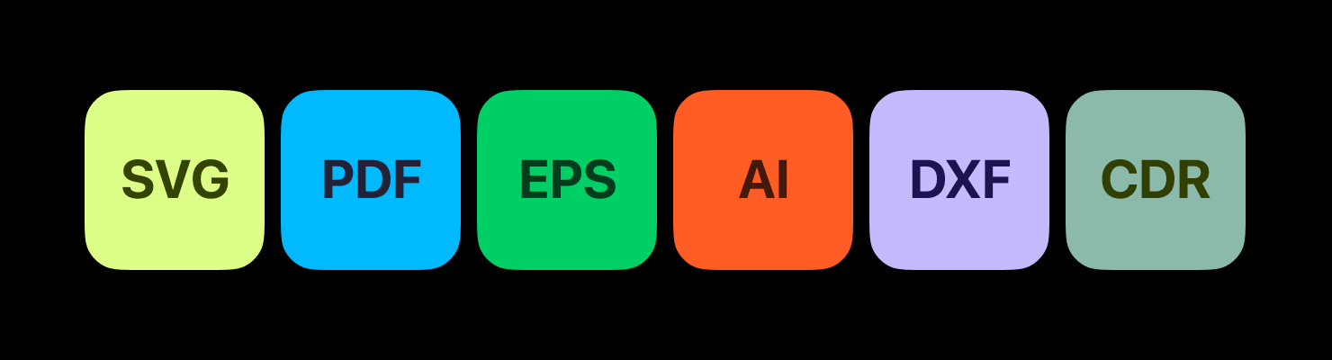The illustration of different available vector formats.