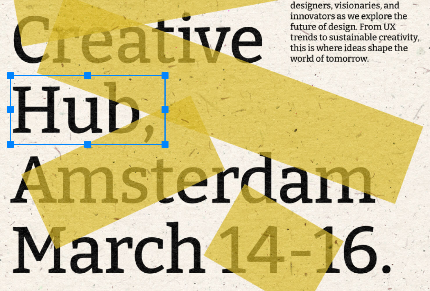 Examples of text management and typography in the Amadine app.