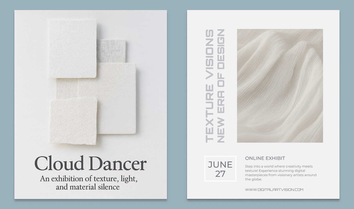 Pantone’s Cloud Dancer for unparalleled textures.