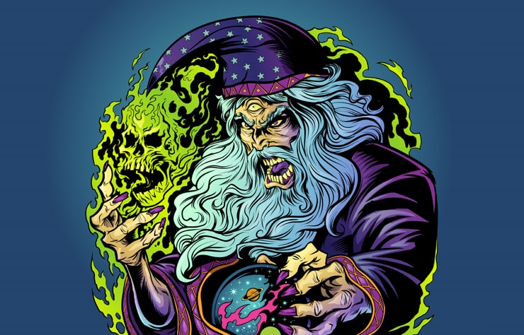 Angry Wizard illustration by Brian Allen