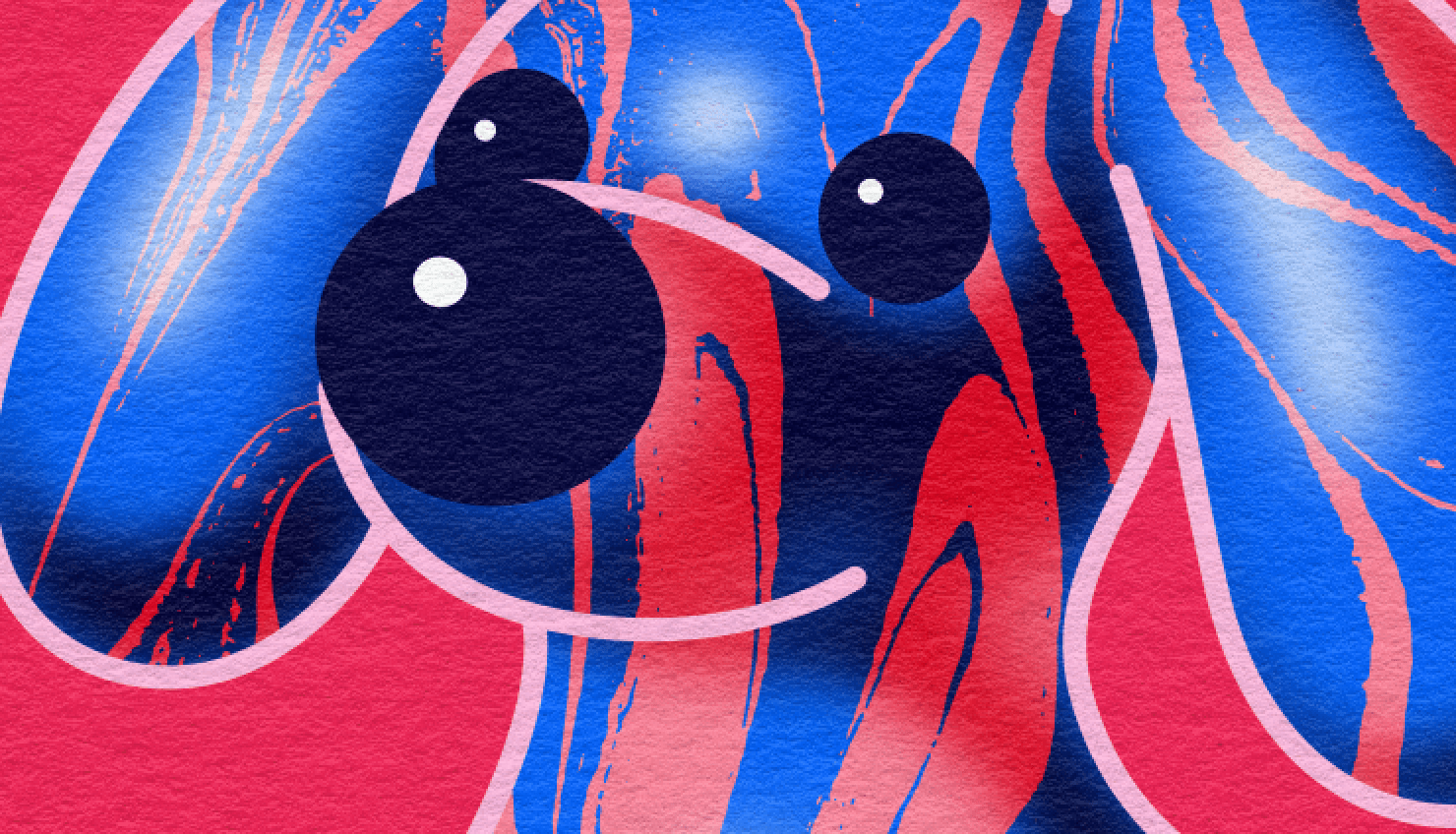 An illustration with bold color choices created in the Amadine app.