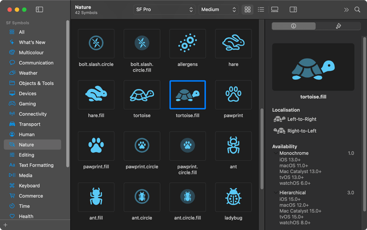 SF Symbols localization and customization options