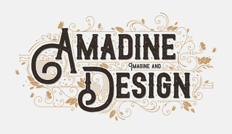 Amadine design lettering illustration