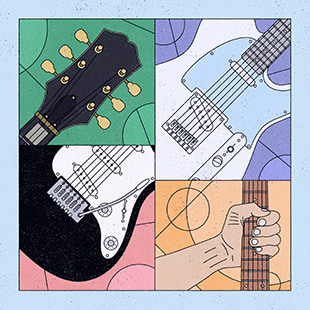 Guitar month illustration by Max Lazor.