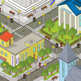 Isometric Street drawn in Amadine