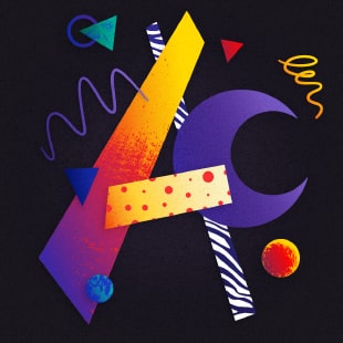 Letter A drawn in Amadine