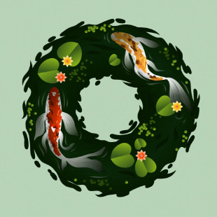 Letter O drawn in Amadine