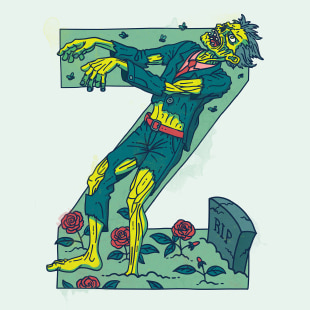 Letter Z drawn in Amadine