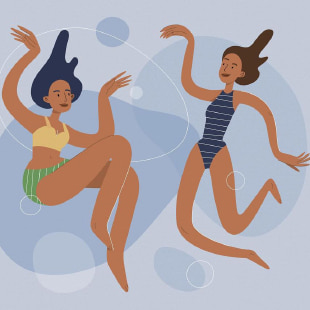 Swimming drawn in Amadine