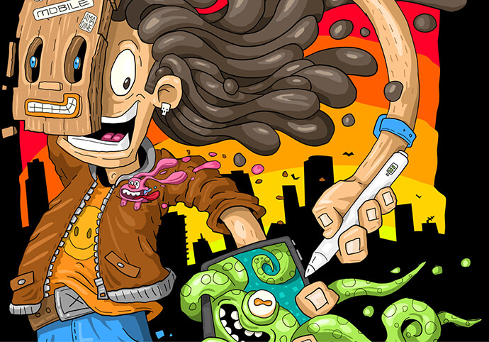 Skater illustration by Konrad Kirpluk.