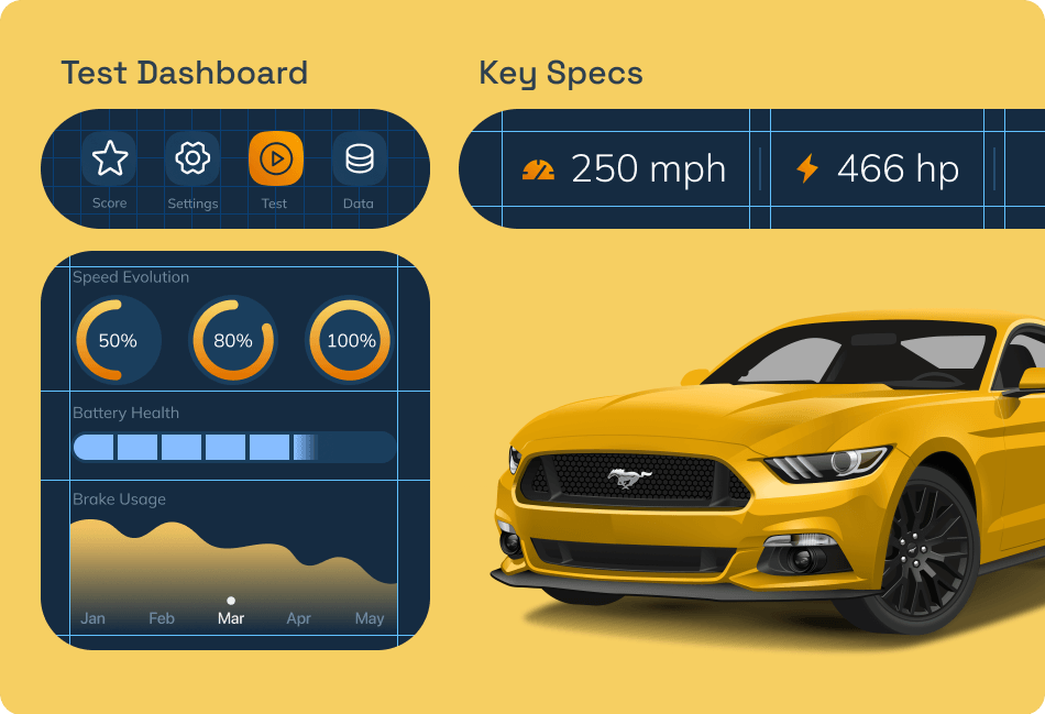User Interface created in the Amadine app.