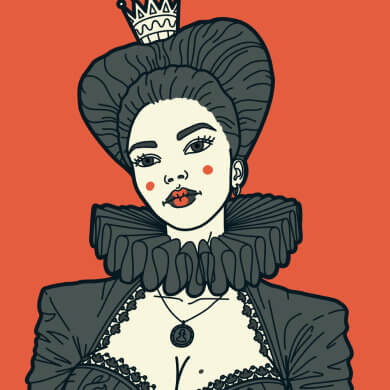 Chess queen illustration by Eugene Buzuk.