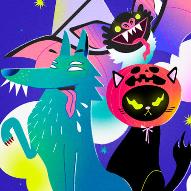 Halloween illustration by Olha Voronova.