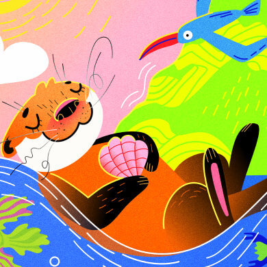 Otter illustration by Olha Voronova.