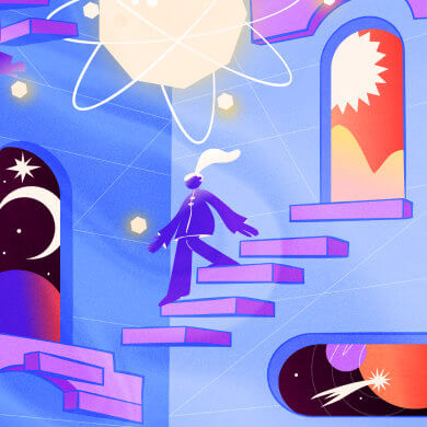 Space observatory illustration by Olha Voronova.