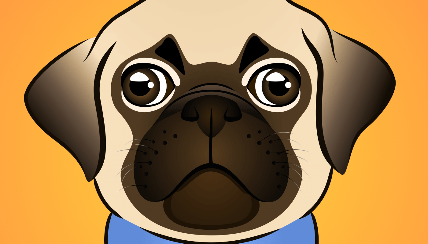 Pug illustration.