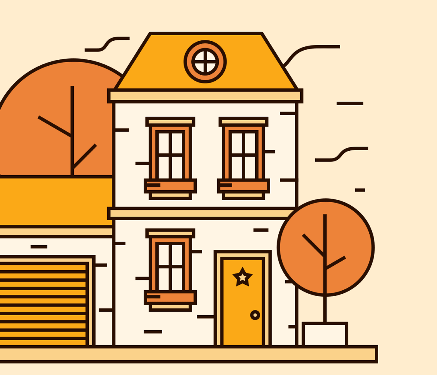 Simple vector house illustration.