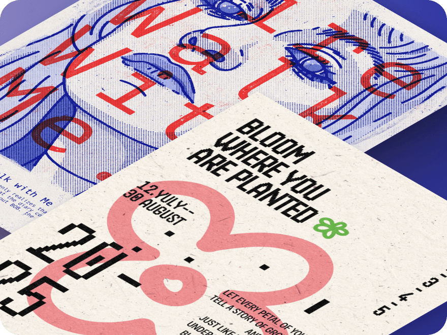 Posters created in the Amadine app.