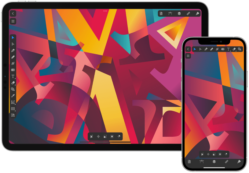 Amandine UI on iPad and iPhone.