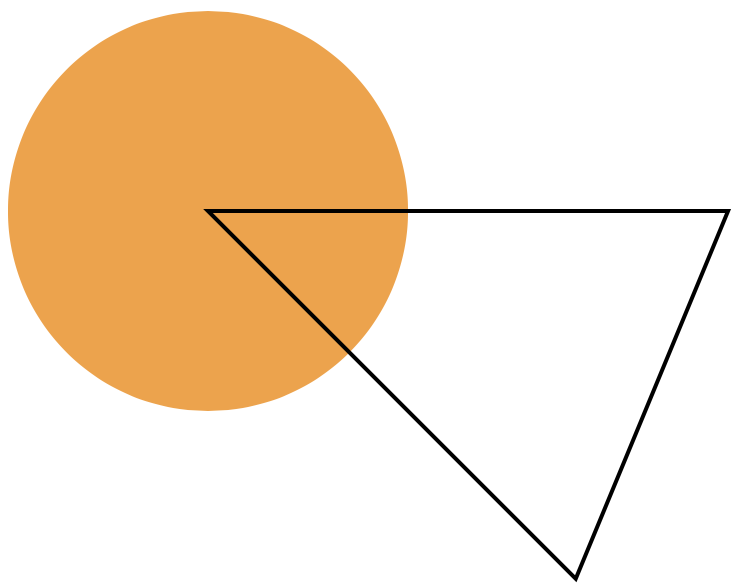 A circle and triangle