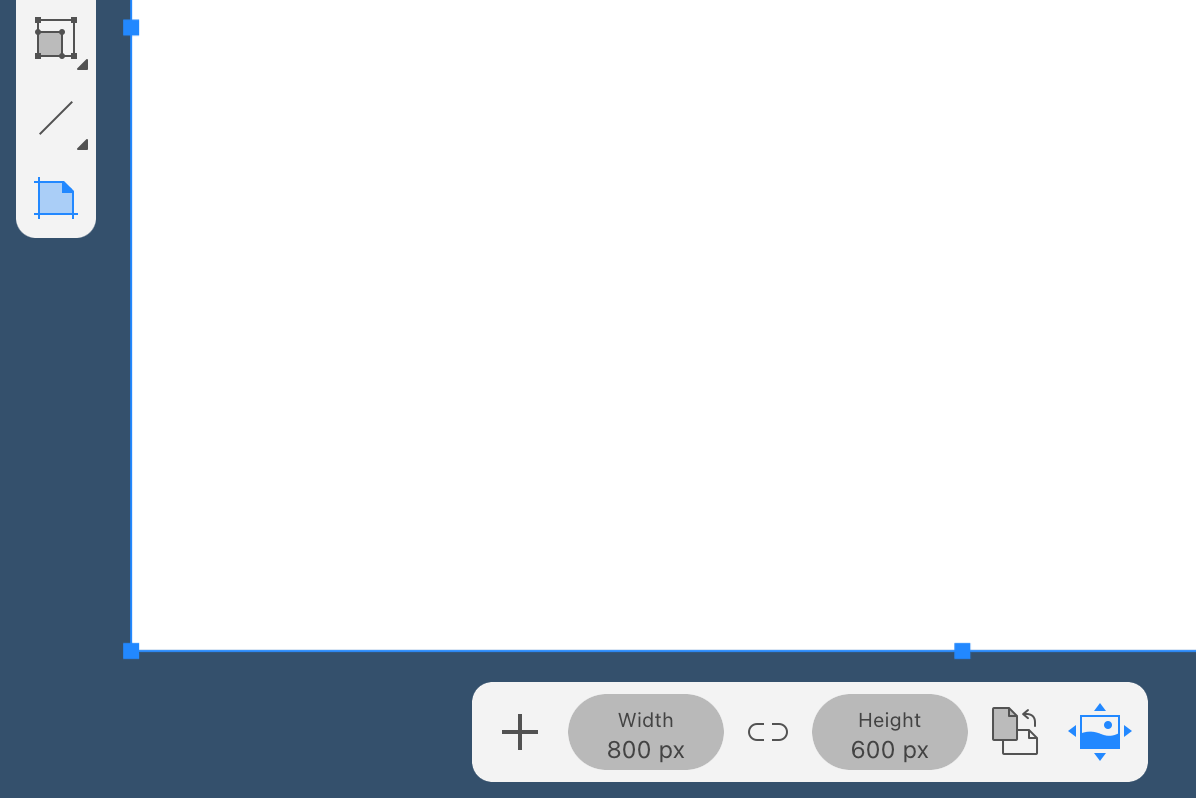 Control panel with the Sheets tool activated