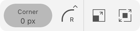 Properties of the Rounded Rectangle object in the Control panel.