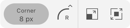 Properties of the Rounded Rectangle object in the Control panel.