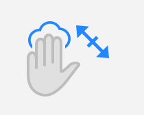 Hold three fingers on the screen while resizing an object.