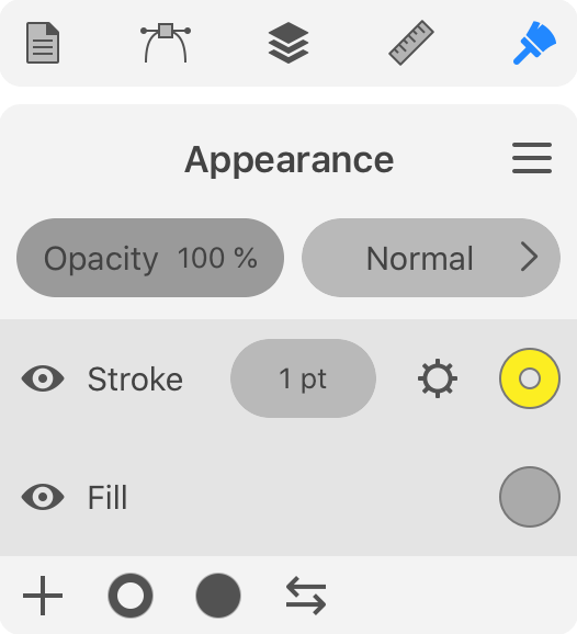 The Stroke Width parameter in the Appearance panel.