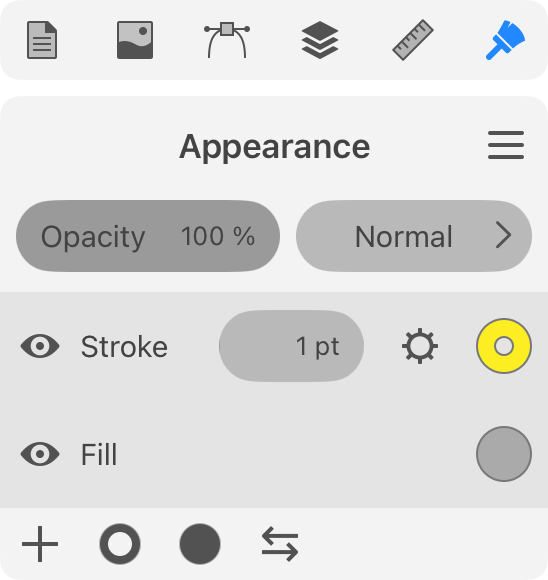 The Stroke Width parameter in the Appearance panel.