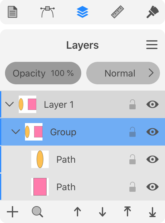 A group in the Layers panel