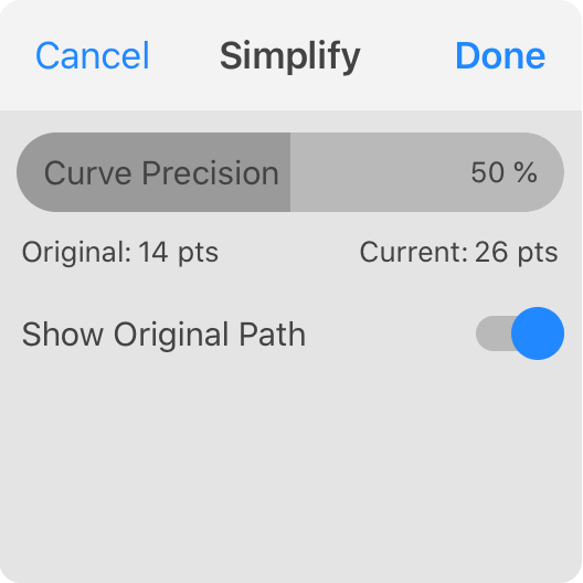 The Simplify panel