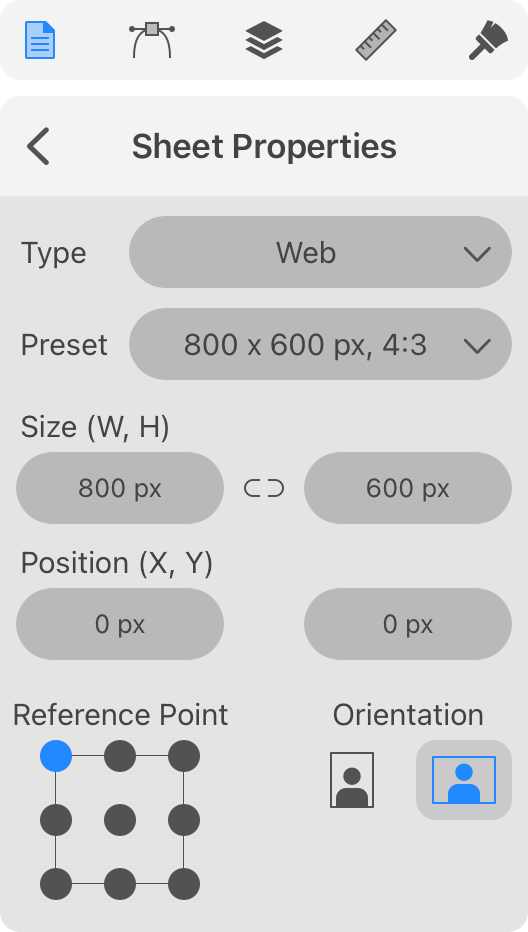 Properties of the current sheet in a pop-up panel