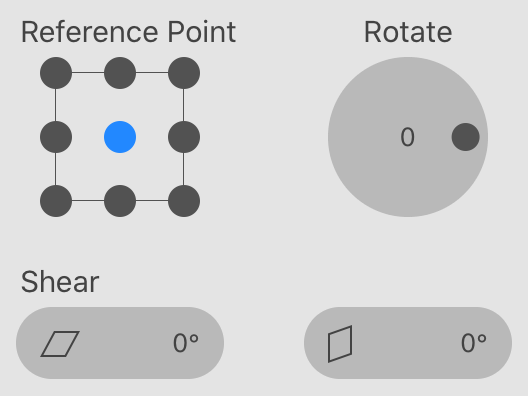 part of the Transform panel with the Shear controls.