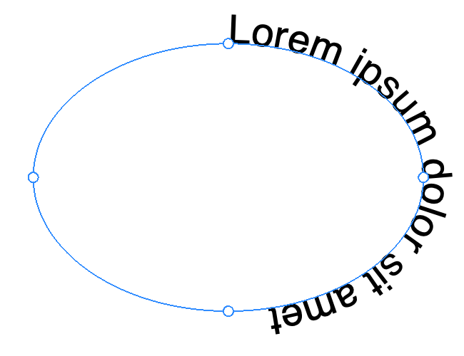 Text placed along an oval with all default settings.