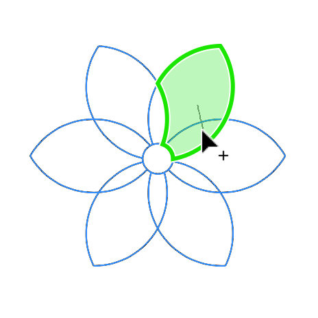 Stage 5 of using the Fusion tool to create a flower.