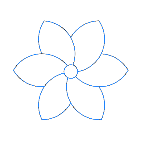 Stage 6 of using the Fusion tool to create a flower.