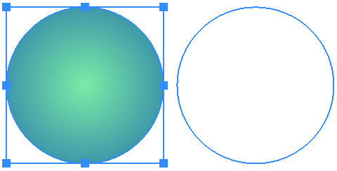 Object's outline displays how the object will look like after transformation.