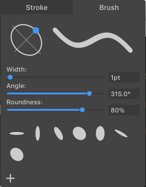 Panel with brush properties