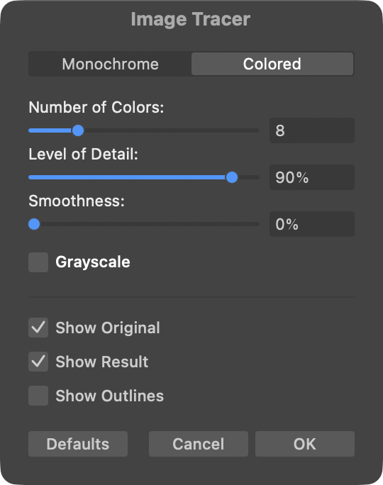 Colored tracer UI