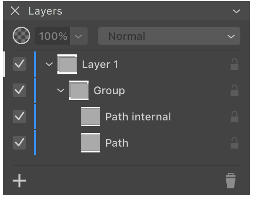 Select object inside a group using the Layers panel